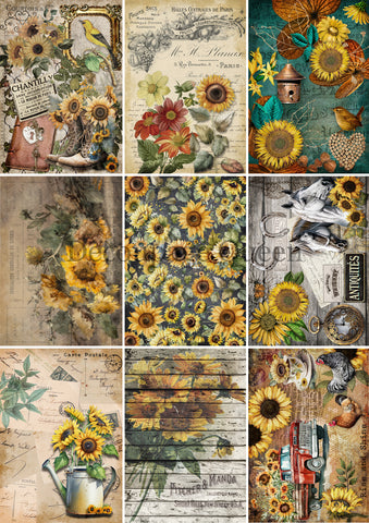 Sunflower Journaling - Rice Paper by Decoupage Queen