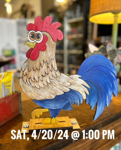 Rooster Table Top Decor Painting Workshop - April 20, 2024 (Sat) 1:00 pm