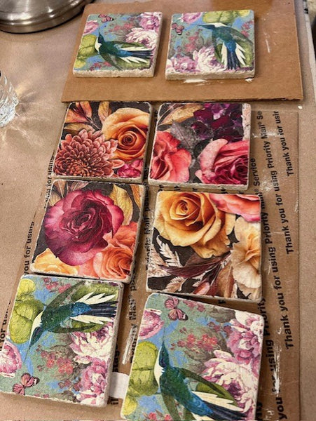 Decoupaged Set of Coasters Workshop, June 13, 2024 (Thurs) 6:00 p.m.