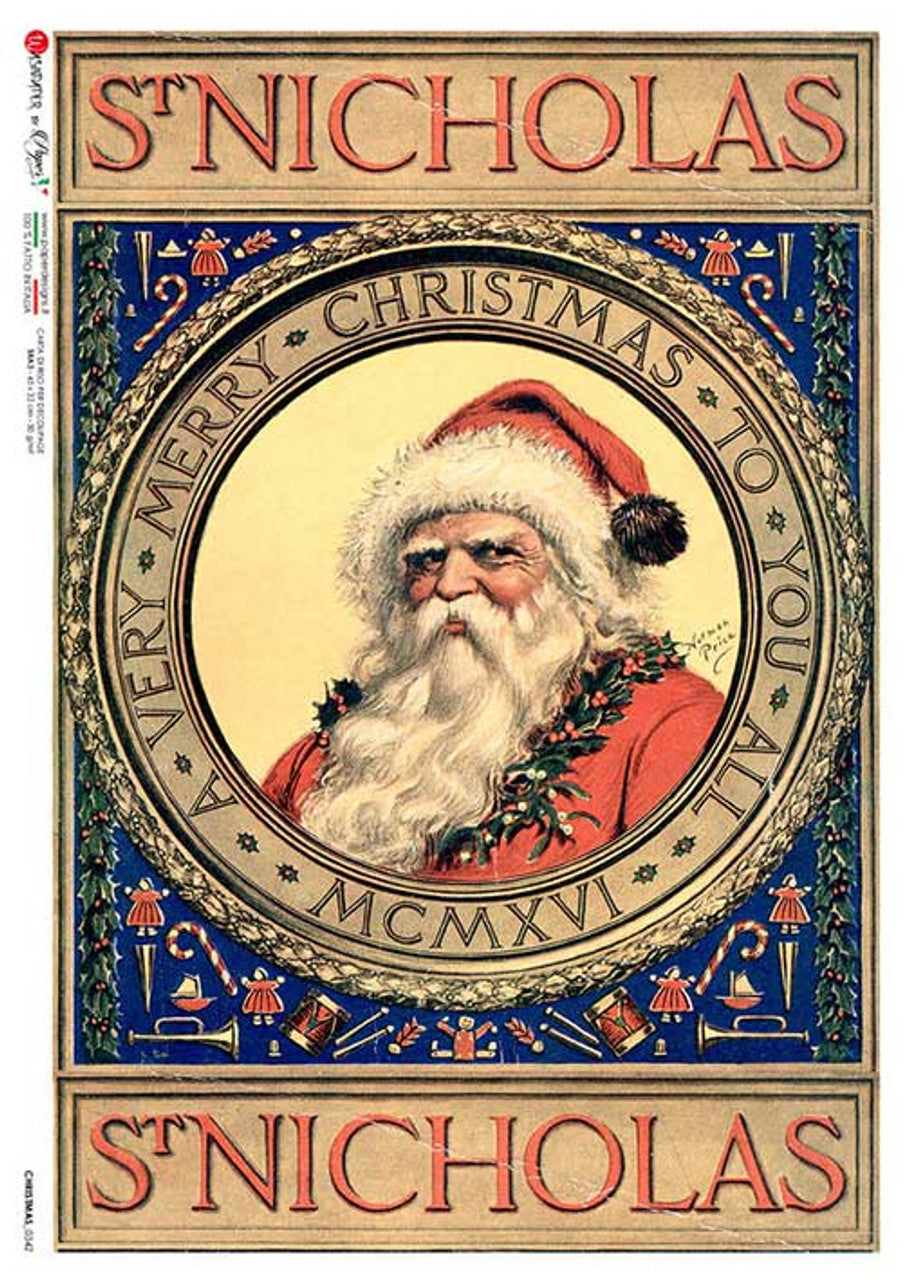 St Nicholas Portrait - 0342 Rice Paper by Decoupage Queen