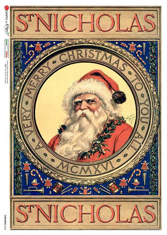 St Nicholas Portrait - 0342 Rice Paper by Decoupage Queen
