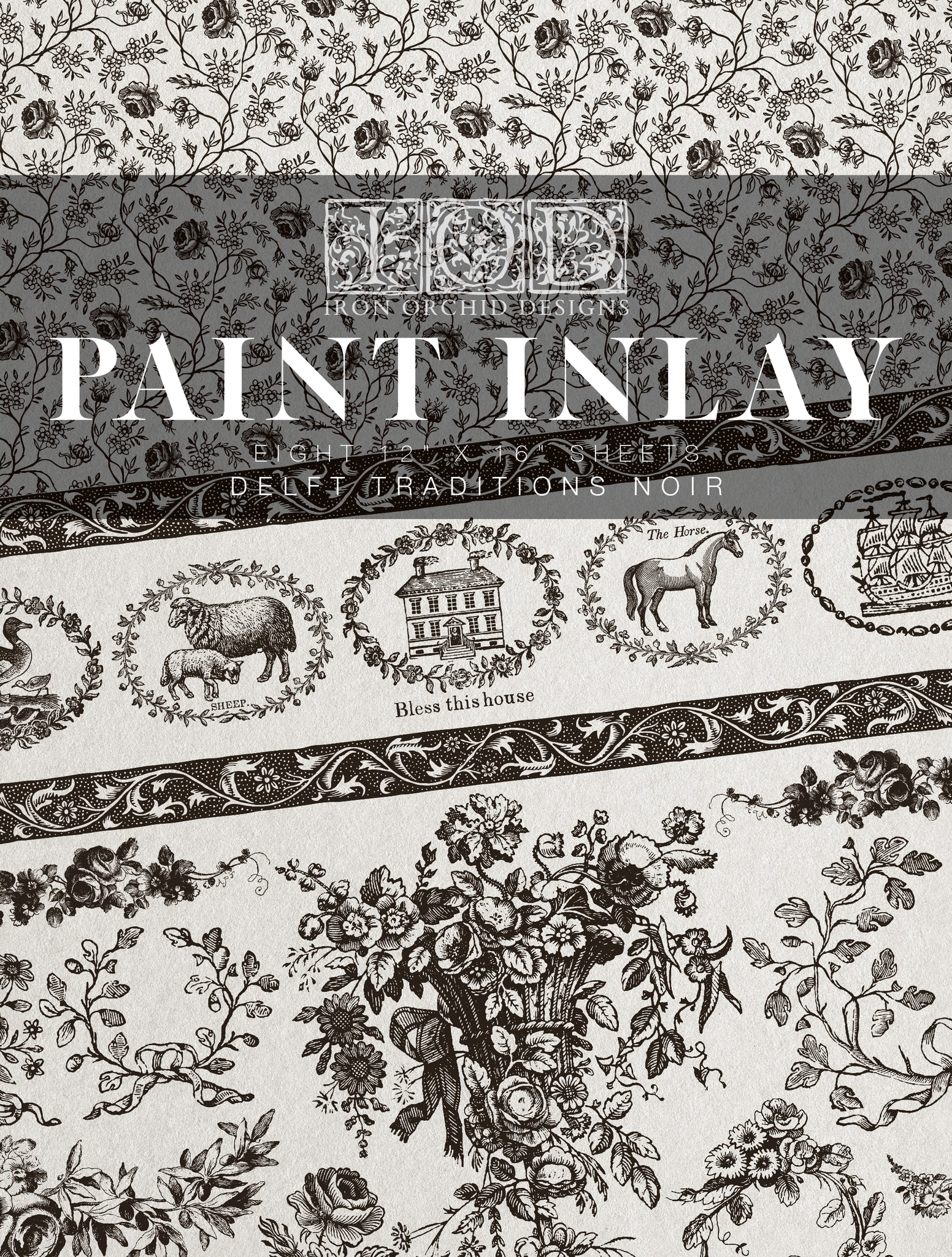 Delft Traditions Noir  IOD Paint Inlay