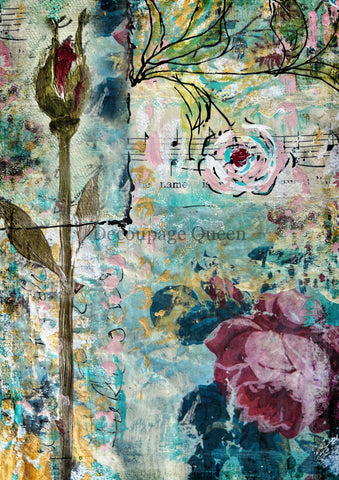 Sweet and Sassy Blue Journal 0451 - Rice Paper by Decoupage Queen