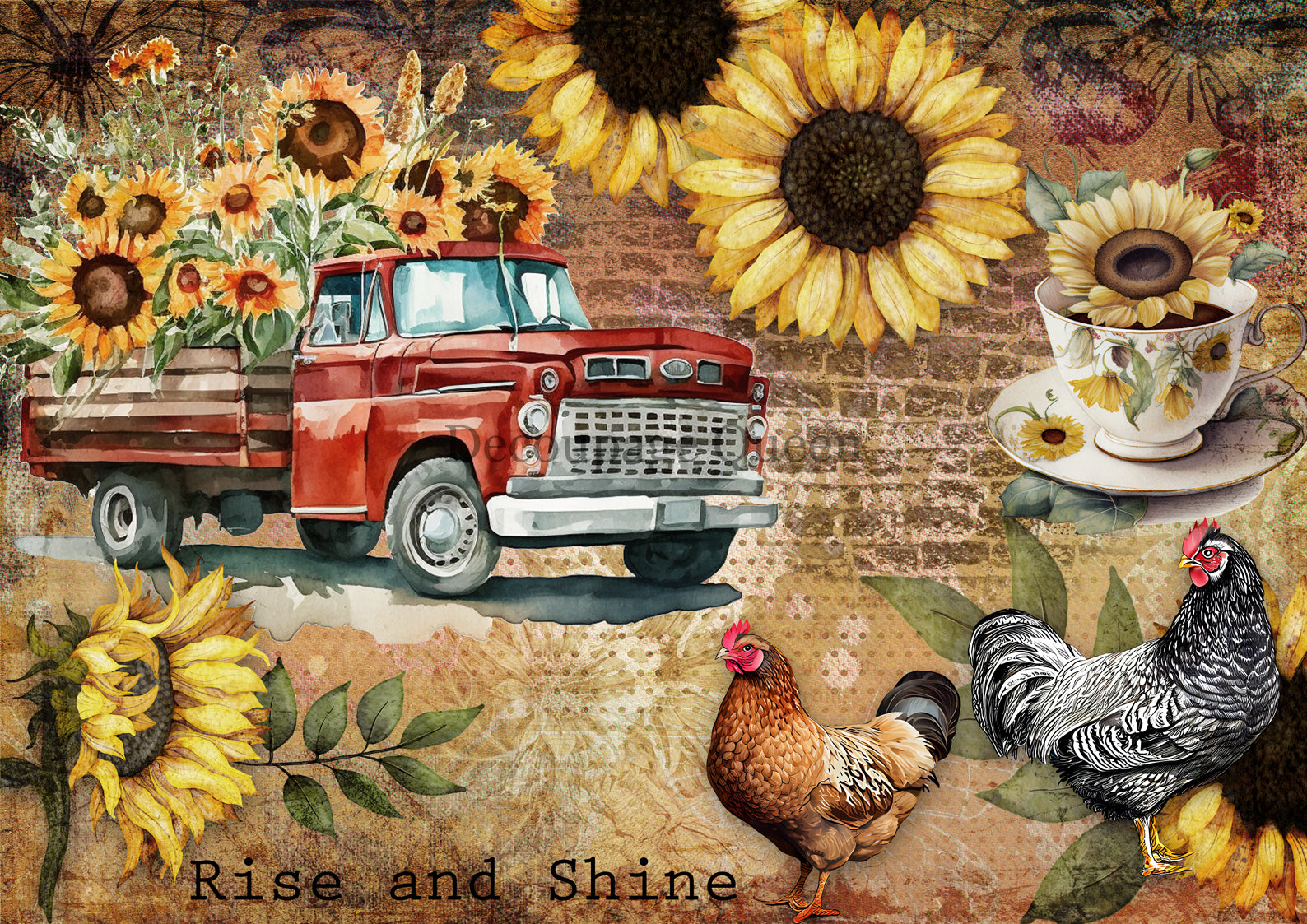 Rise and Shine 0491 - Rice Paper by Decoupage Queen