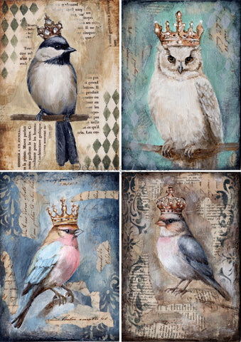 The Four Birds  - Rice Paper by Decoupage Queen