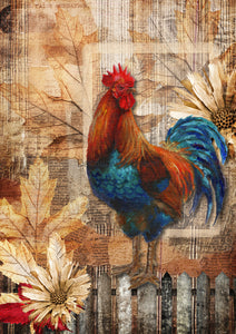 Country Rooster 0631 - Rice Paper Decoupage Queen