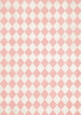 Pink and Ivory Harlequin 0723 - Rice Paper Decoupage Queen