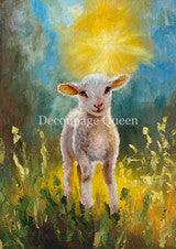 Lamb in the Light 0756- Rice Paper Decoupage Queen Teresa Rene Art