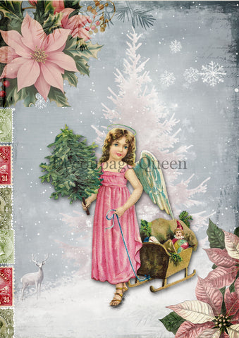 Pink Angel 0772 Rice Paper by Decoupage Queen