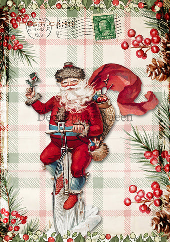 Happy Santa 0780 Rice Paper by Decoupage Queen