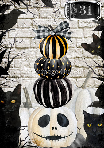 Tall Pumpkins - 0787 Rice Paper by Decoupage Queen