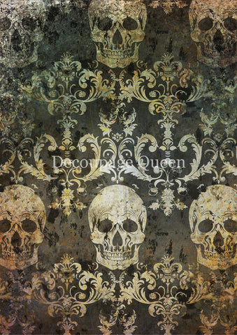 Grunge Skulls - 0800 Rice Paper by Decoupage Queen