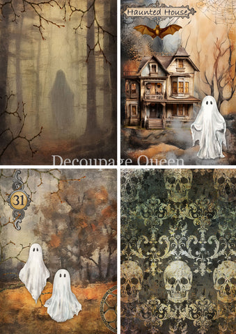Ghastly Four Pack - 0801 Rice Paper by Decoupage Queen