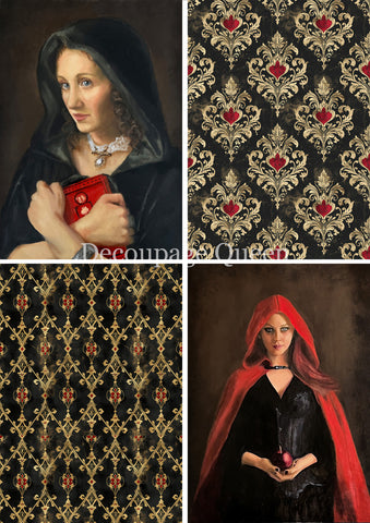 Dark Secrets Four Pack- 0818 Rice Paper by Decoupage Queen