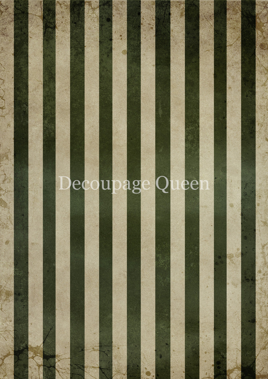 Mossy Stripes - 0825 Rice Paper by Decoupage Queen