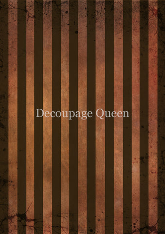 Orange and Brown Stripes - 0827 Rice Paper by Decoupage Queen