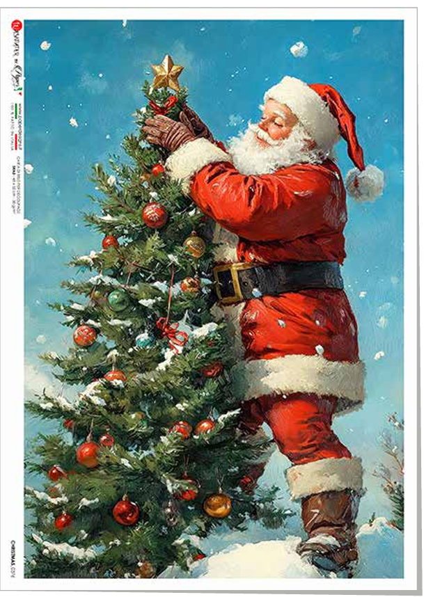 Santa's Finishing Touch - 0376 Rice Paper by Decoupage Queen