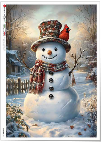Christmas Snowman - 0379 Rice Paper by Decoupage Queen