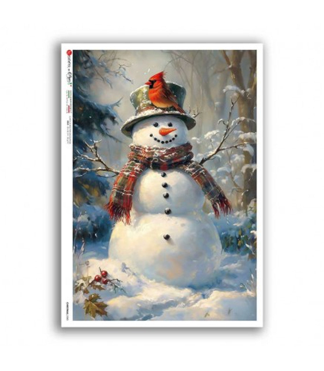 Frosty Woodland Friend - 0380 Rice Paper by Decoupage Queen