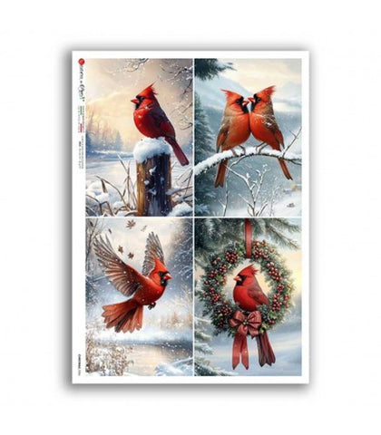 Cardinal Four Pack - 0386 Rice Paper by Decoupage Queen