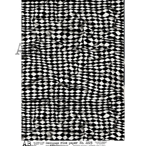 Crumpled Harlequin Print - Rice Paper by AB Studios