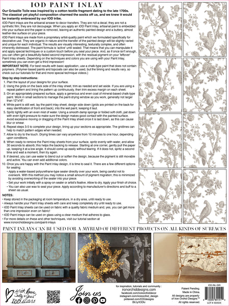 Grisaille Toile IOD - Paint Inlay